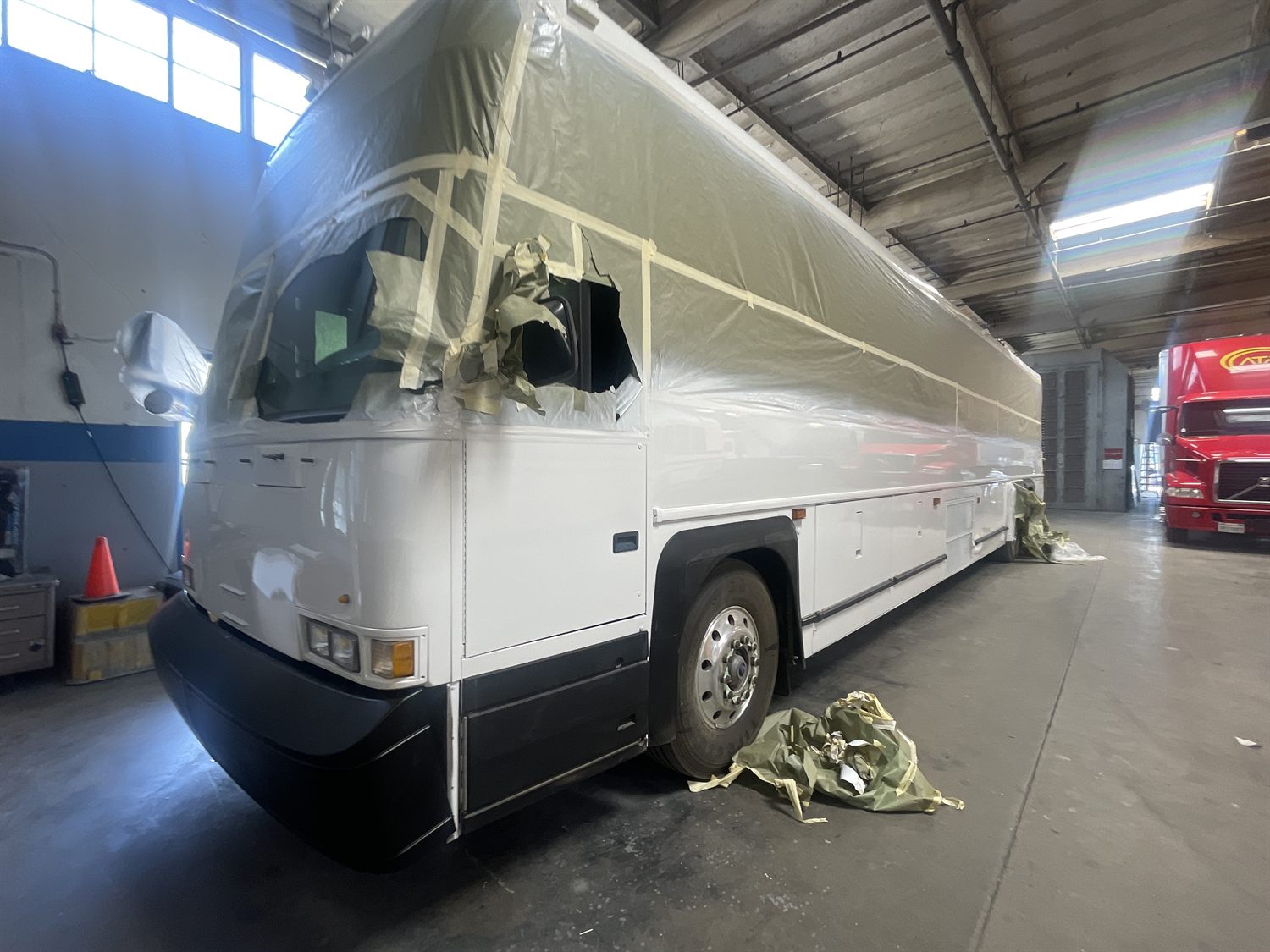 Motor coach refinish