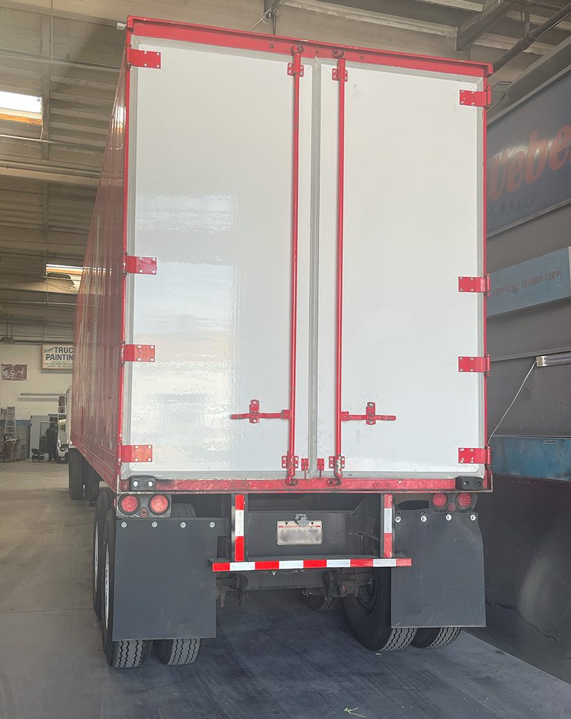 Trailer door repair and refinish