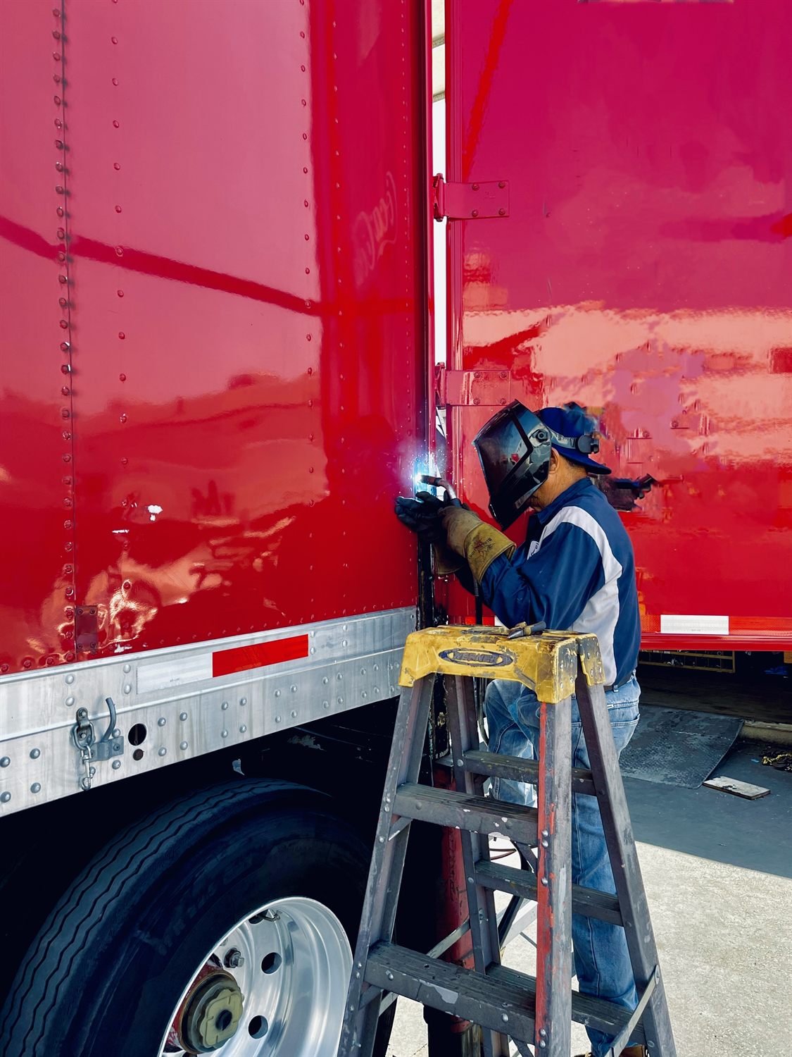 Motor coach masked for paint