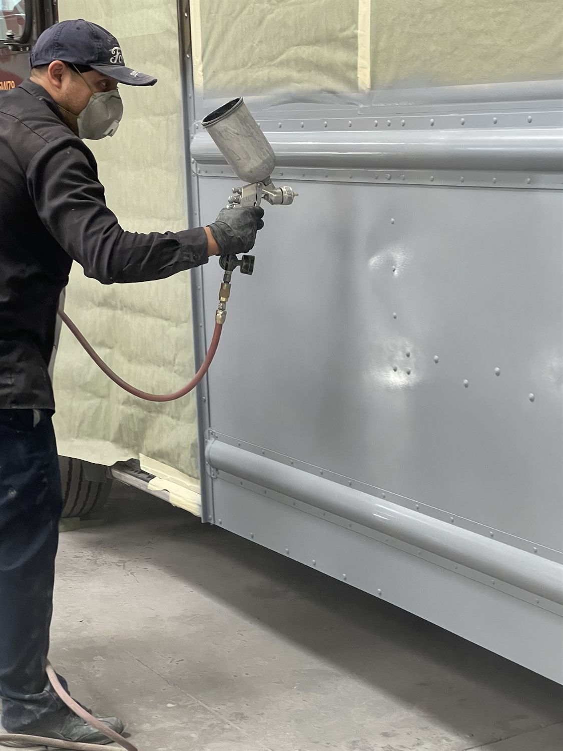 Refinishing a delivery truck